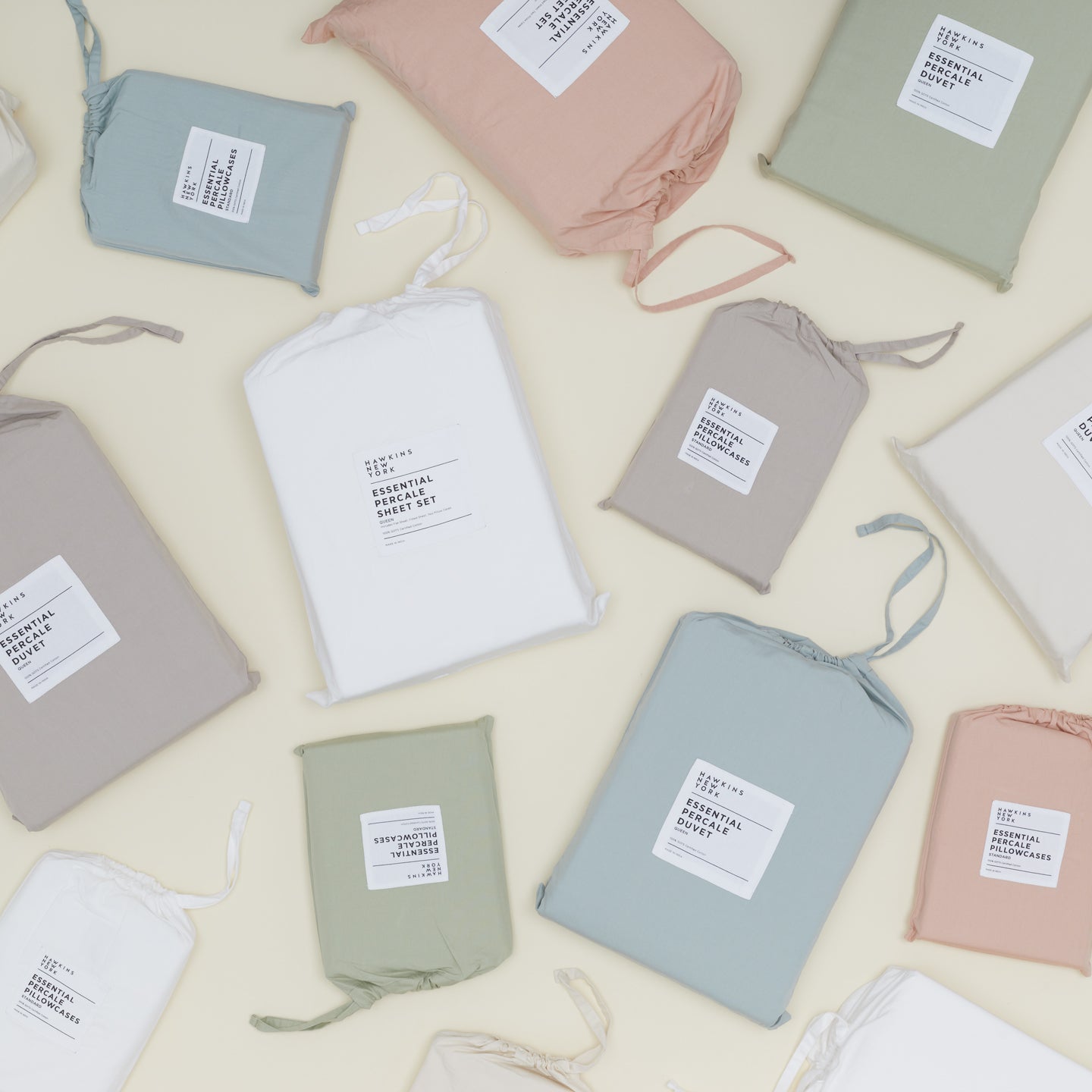 Essential Percale Duvet Cover - Sage
