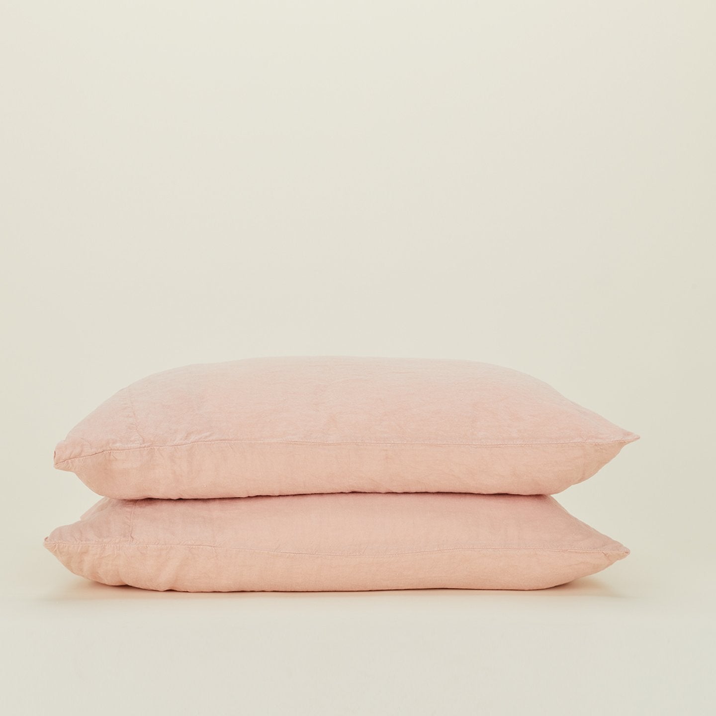 Simple Linen Pillowcases - Blush
