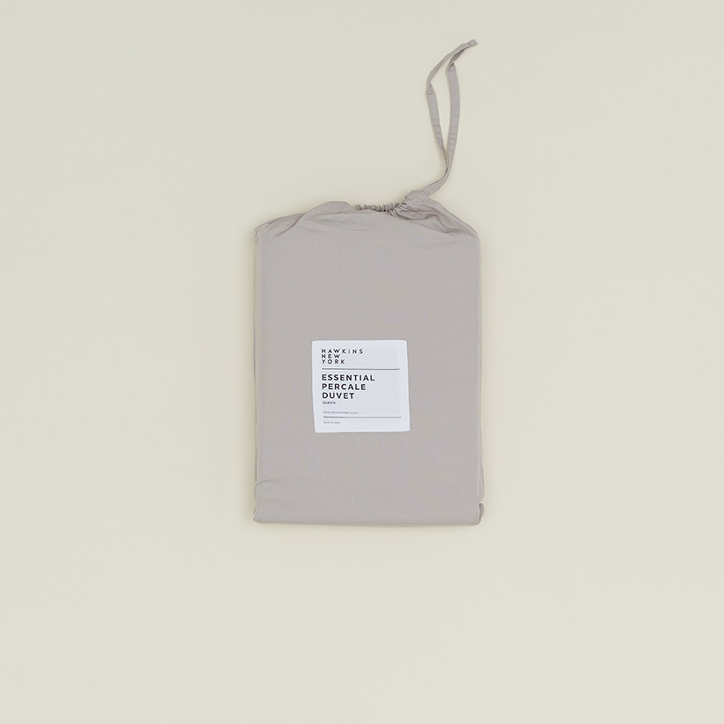 Essential Percale Duvet Cover - Light Grey