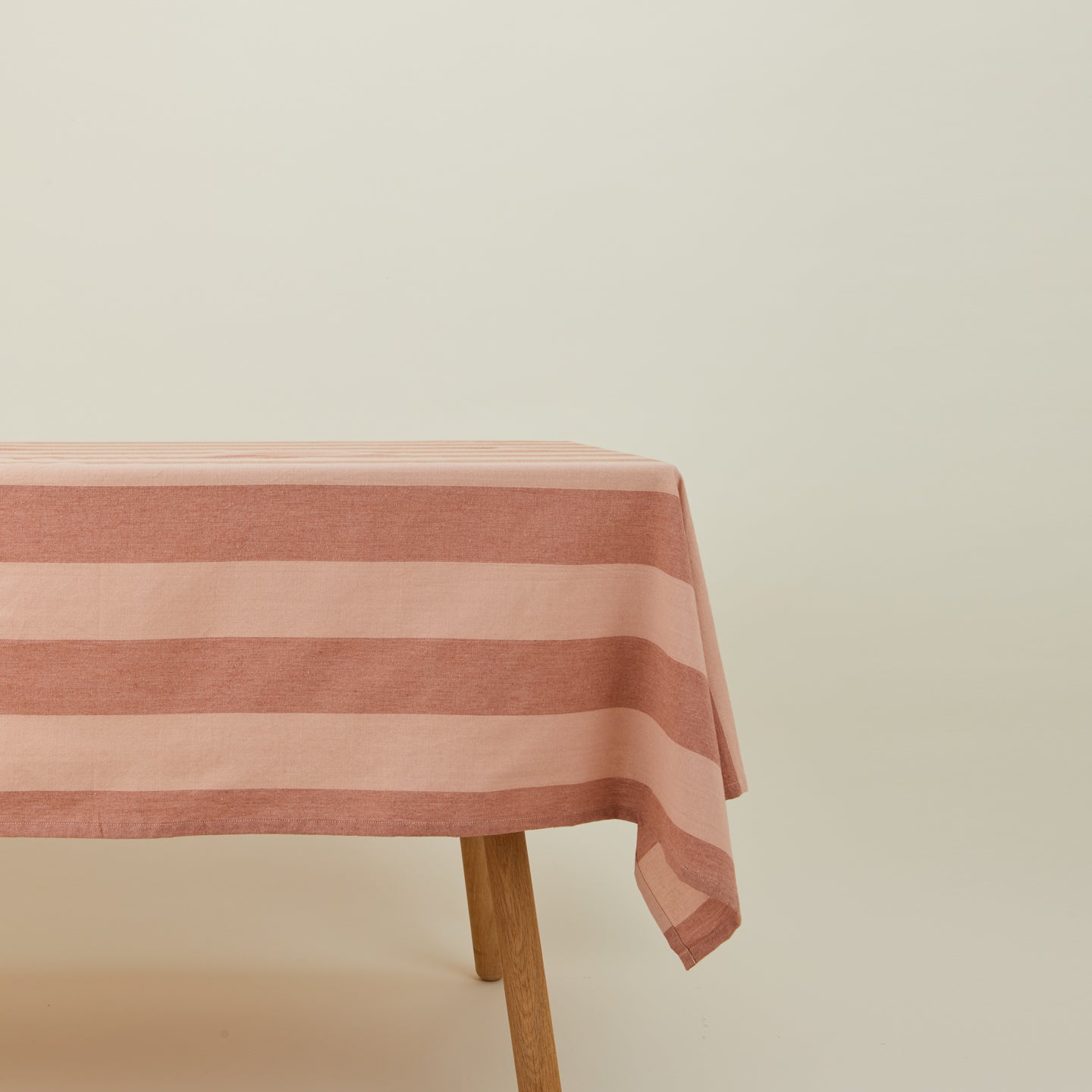 Essential Striped Tablecloth - Blush/Terracotta