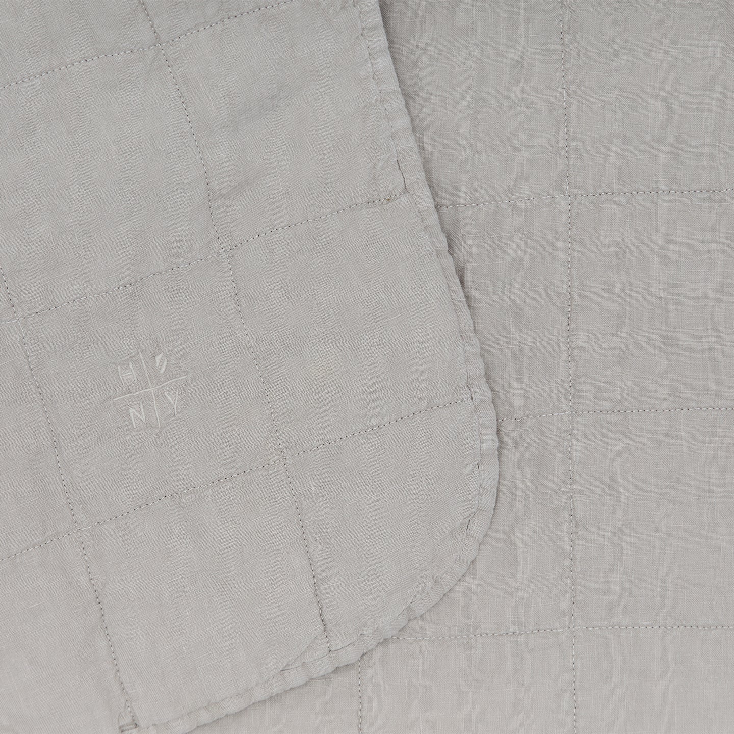 Simple Linen Quilt - Light Grey