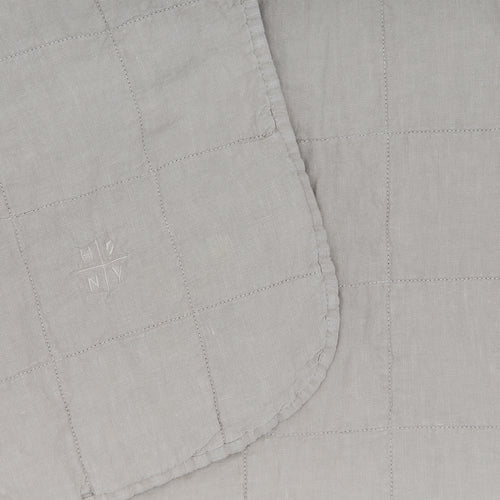 Simple Linen Quilt - Light Grey