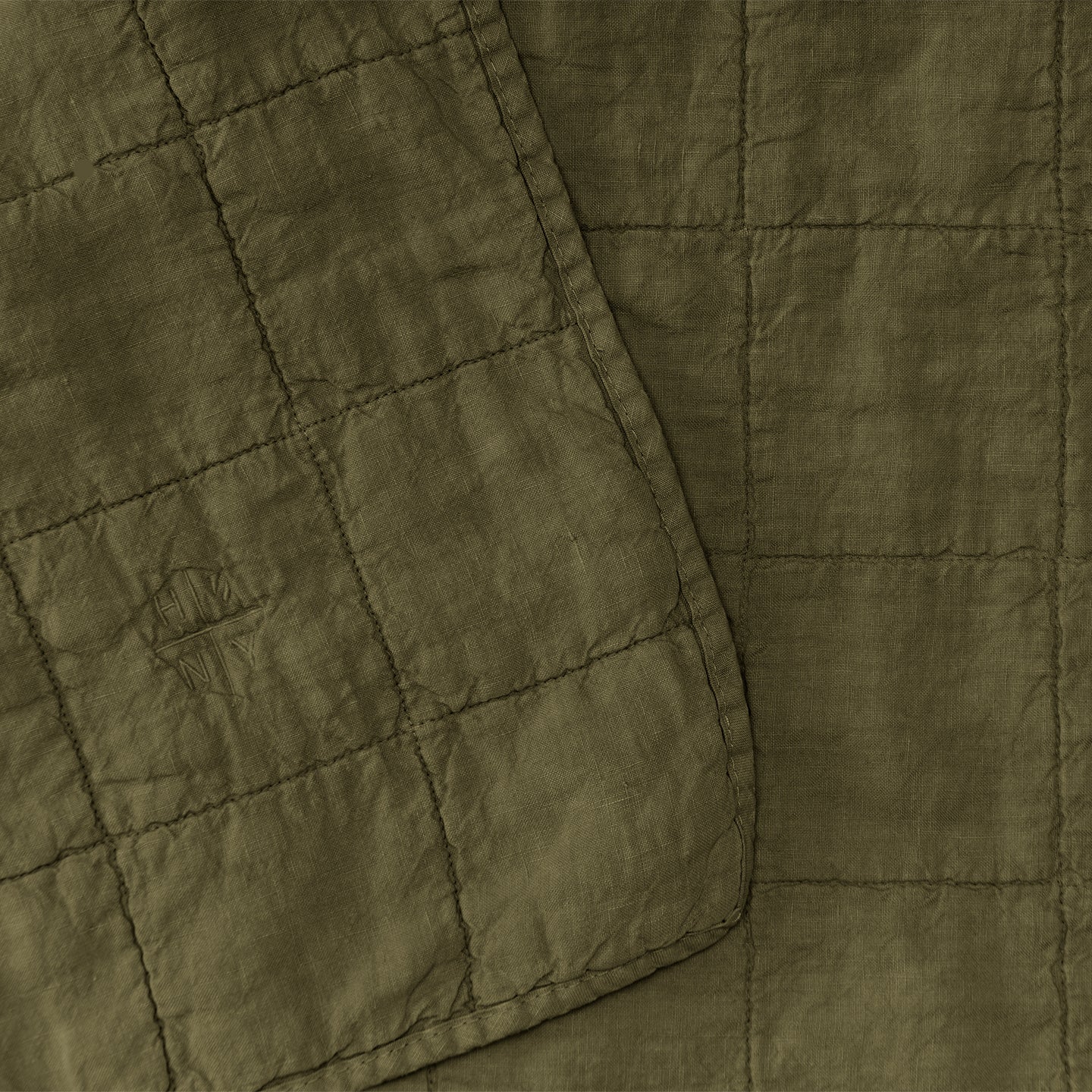 Simple Linen Quilt - Olive
