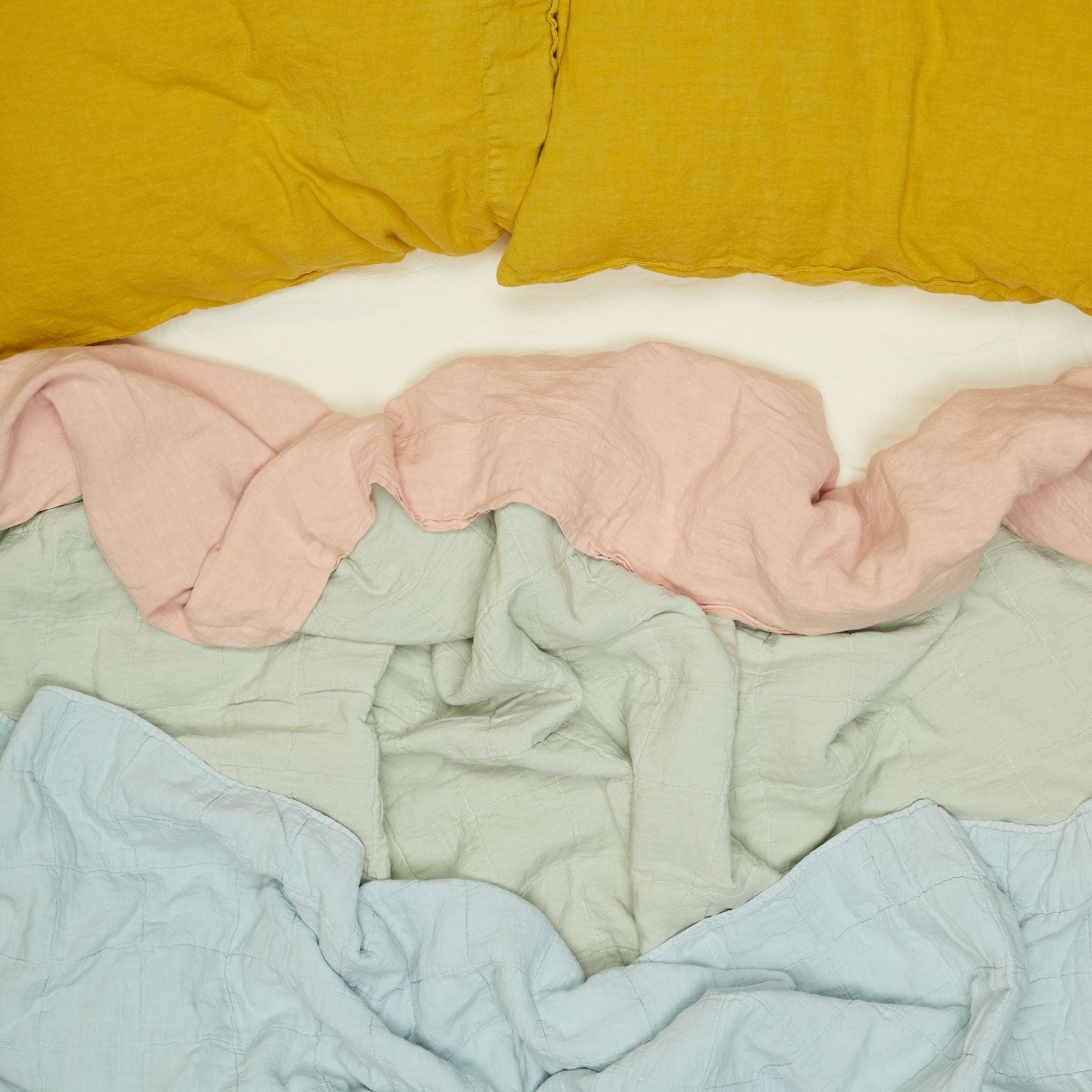 Simple Linen Flat Sheet - Blush