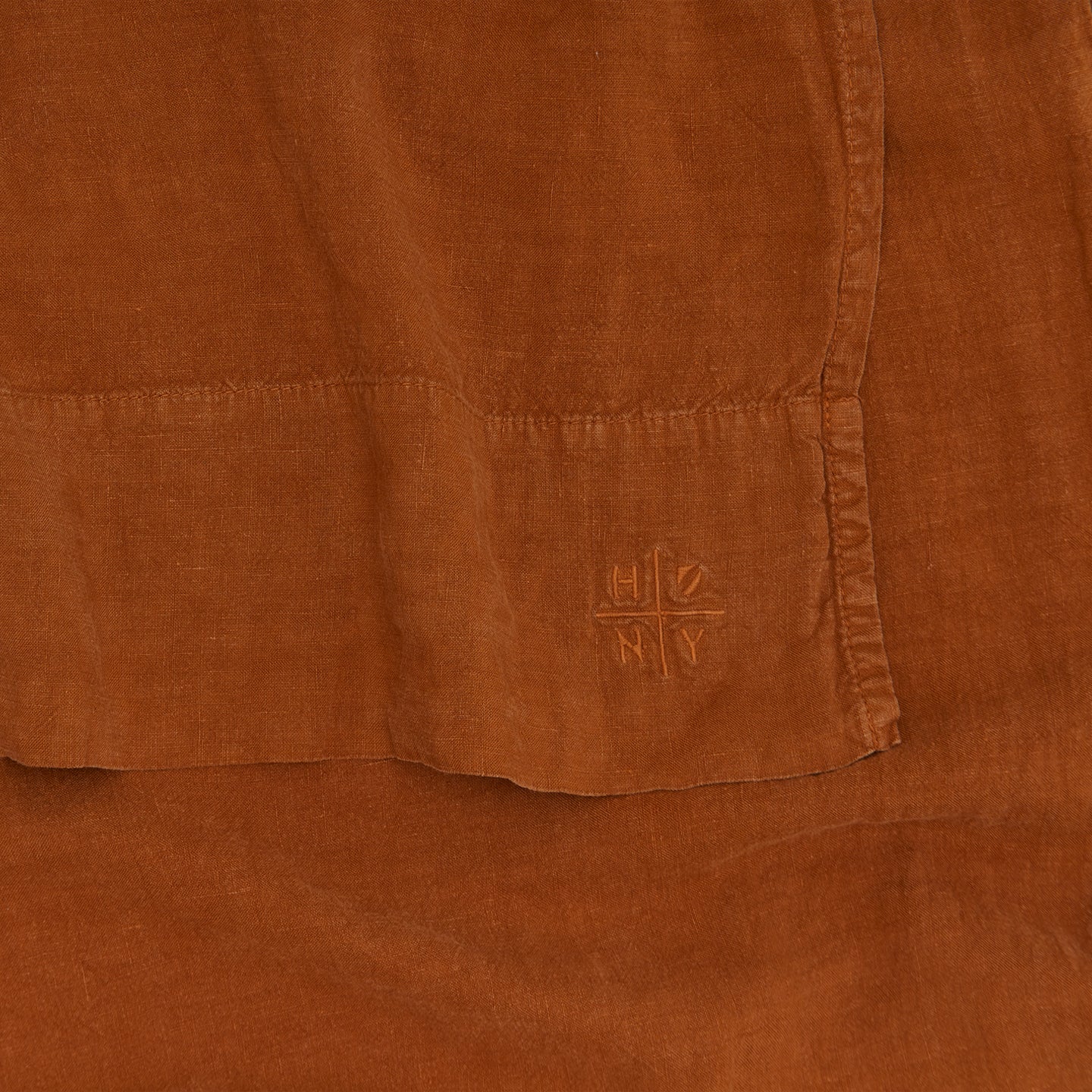Simple Linen Flat Sheet - Terracotta